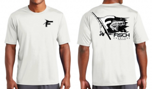 002: White Cotton T with emblem on front and flag on back.